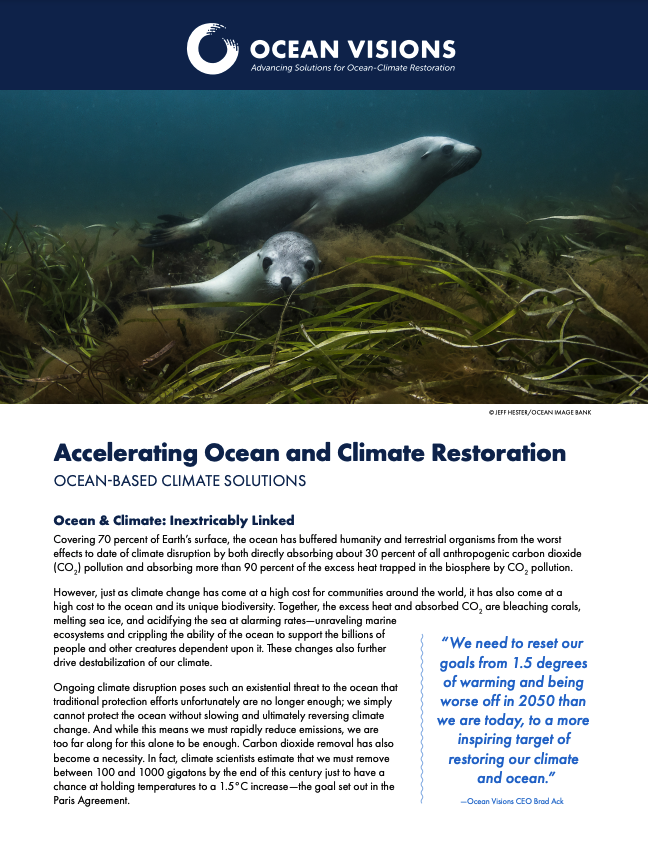 Ocean Visions  Advancing Solutions for Ocean-Climate Restoration
