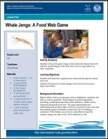 Whale Jenga game is a curriculum activity for 4-8 graders to learn about food web impacts and ocean acidification. Produced by NOAA National Marine Sanctuaries and Ocean Acidification Program in 2022.